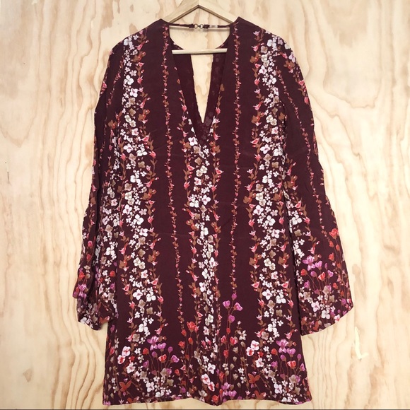 ✨NWOT✨ UO • Burgundy Floral Dress - Picture 2 of 5